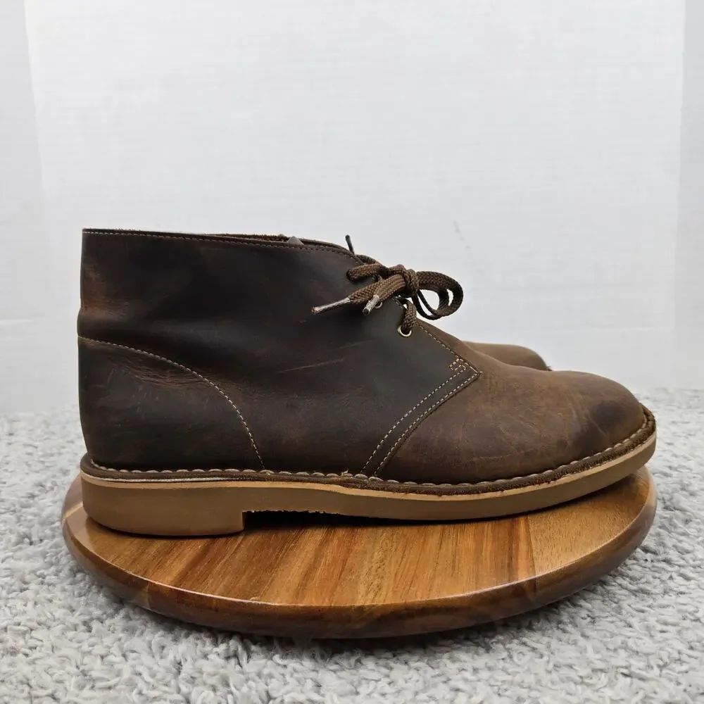 Clarks Mens 11.5M Bushacre 2 Brown Leather Distressed Daily Desert Chukka Boot